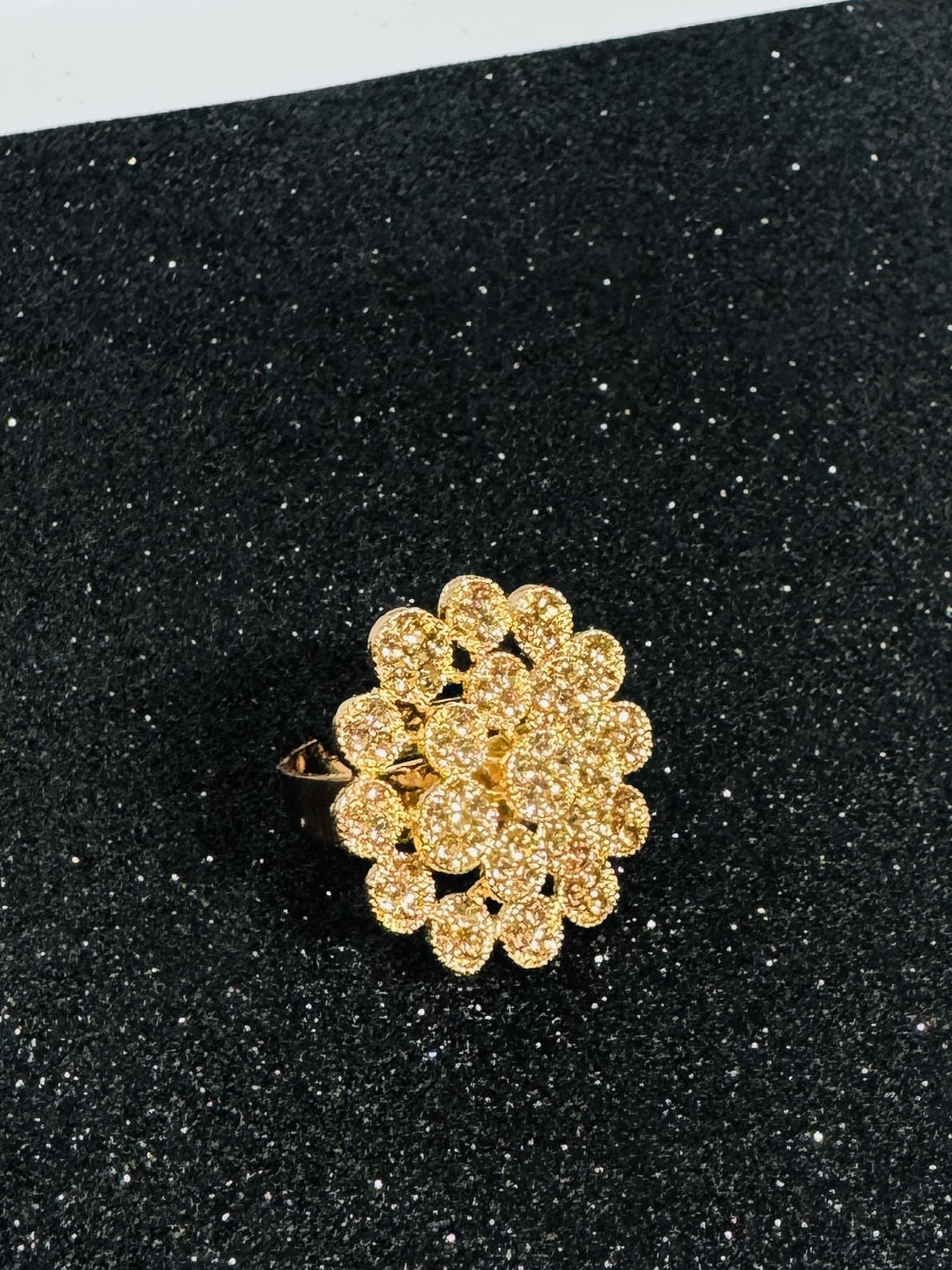 Luxe Gold Plated Flower Cluster Ring