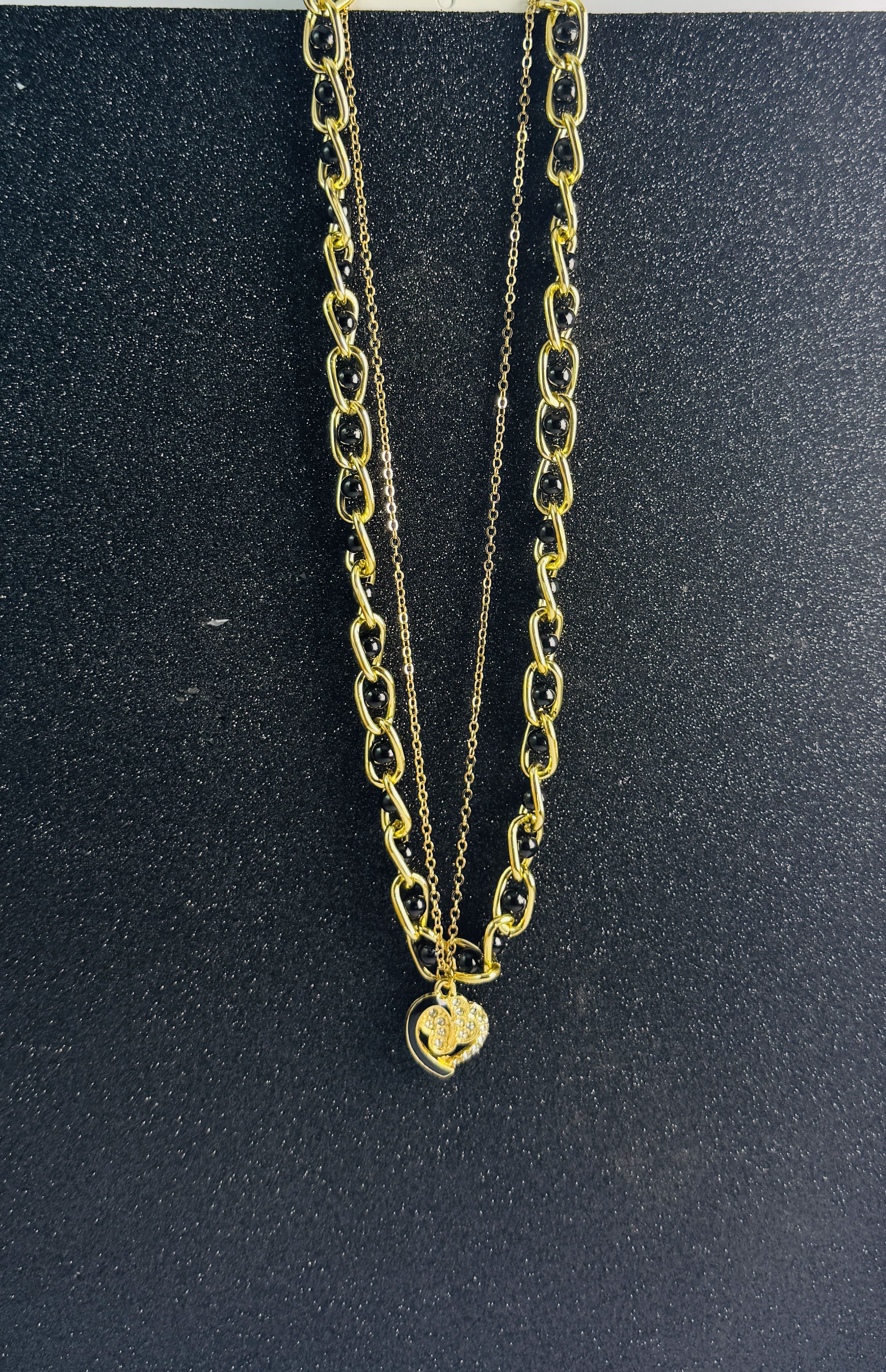Royal Crystal Gold Layered Necklace