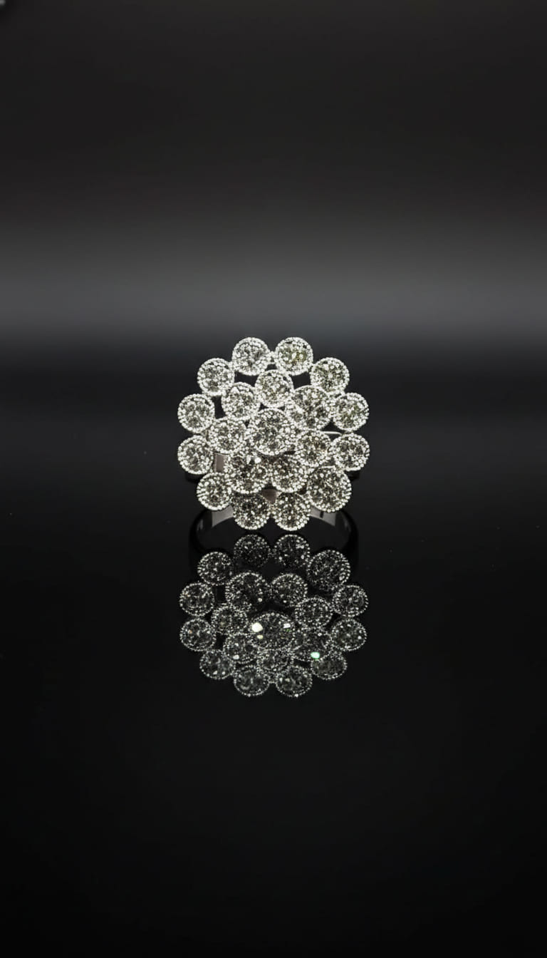 Luxe Gold Plated Flower Cluster Ring