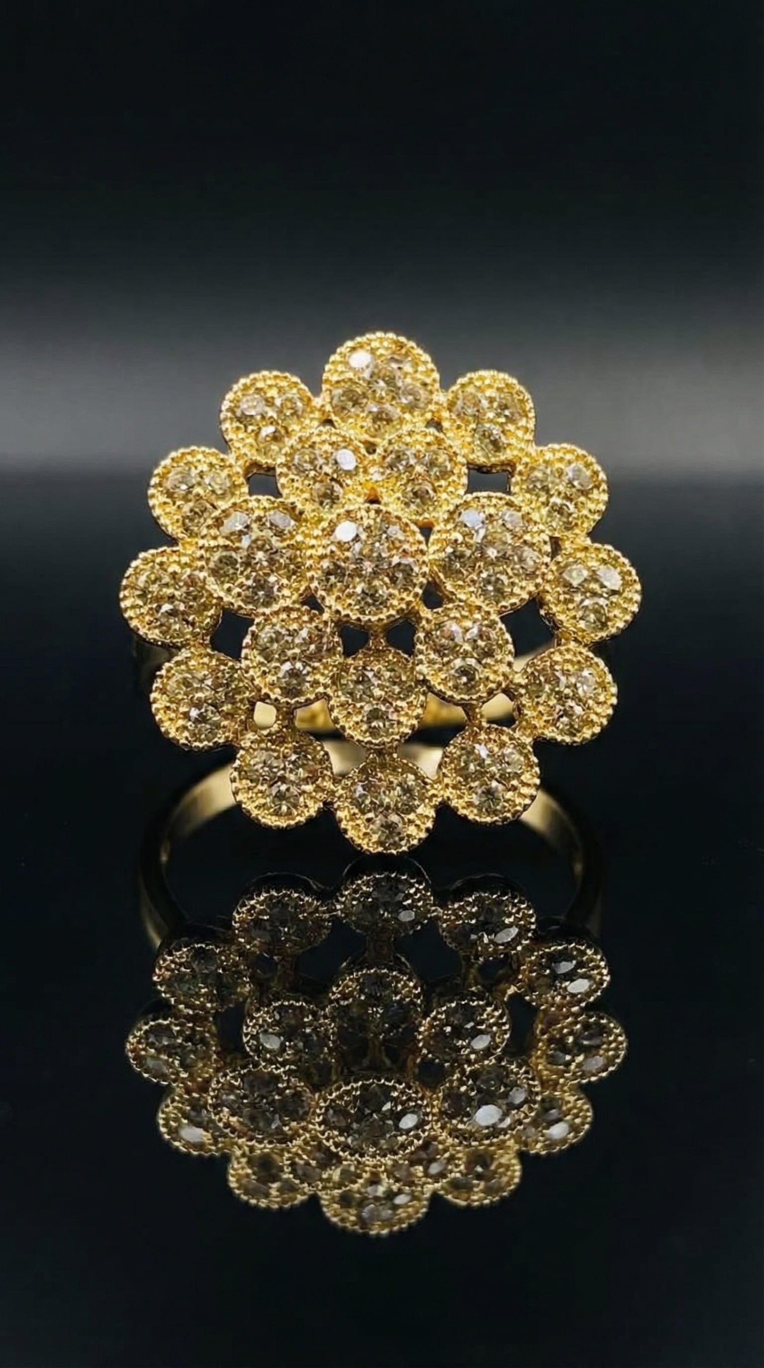 Luxe Gold Plated Flower Cluster Ring